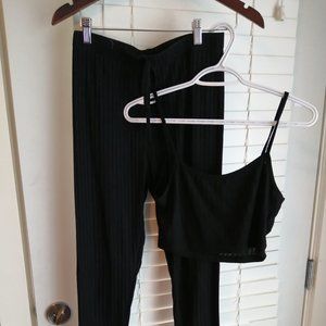 Black Matching Tank Top and Tights